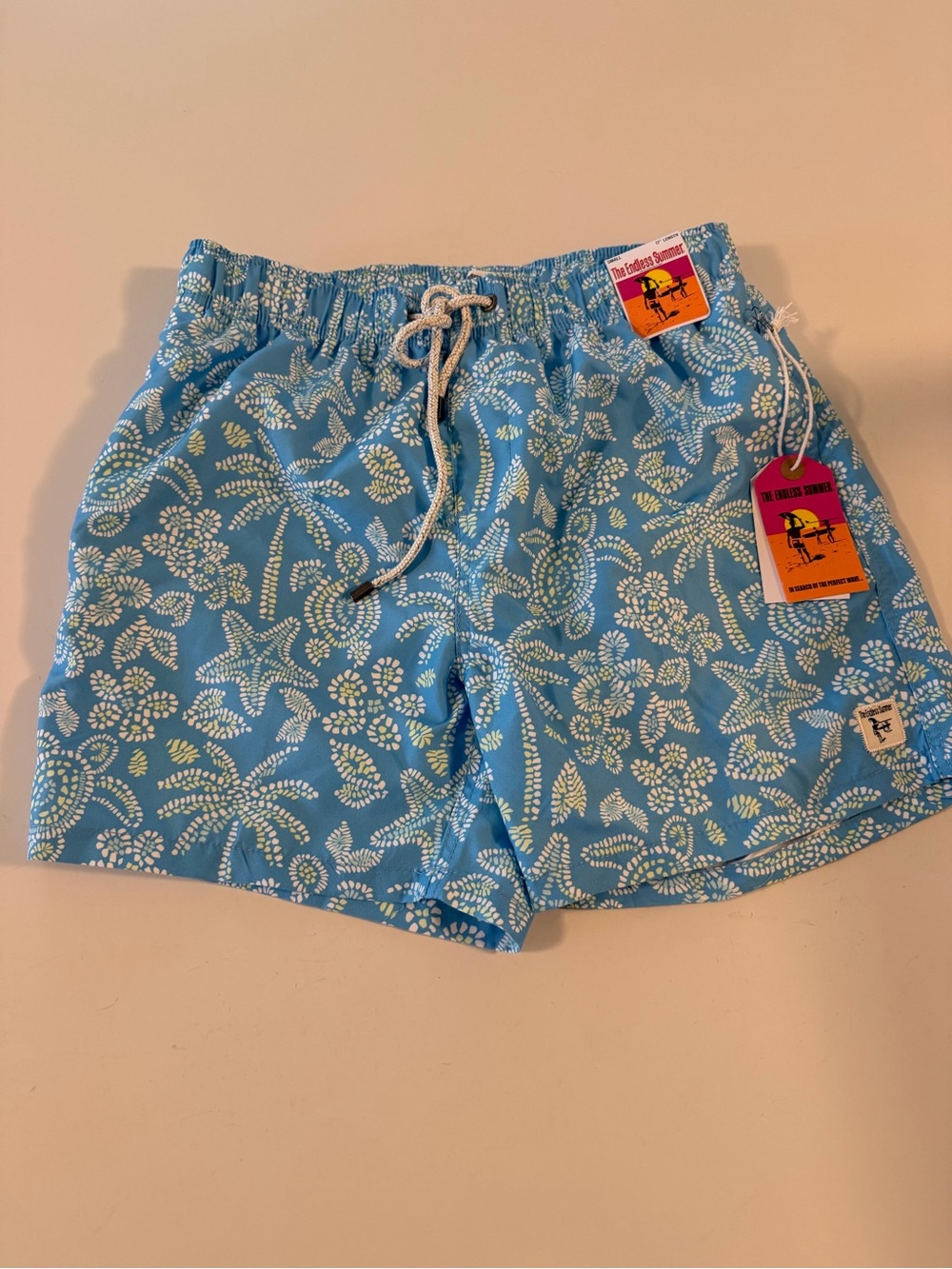 NWT The Endless Summer Blue Sea Life Swim Trunks Size Small Bruce Brown Films
